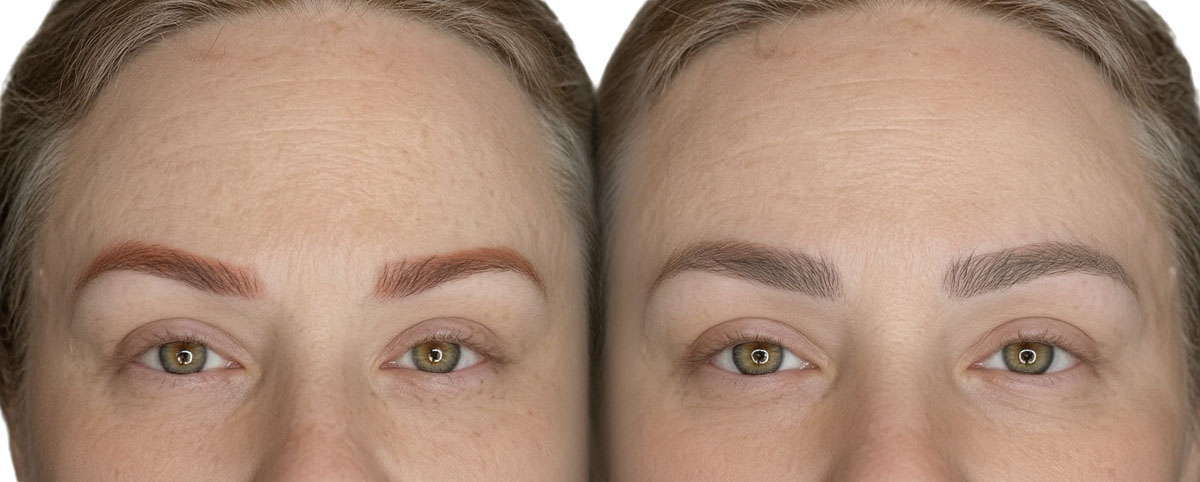eyebrow correction results after color adjustment