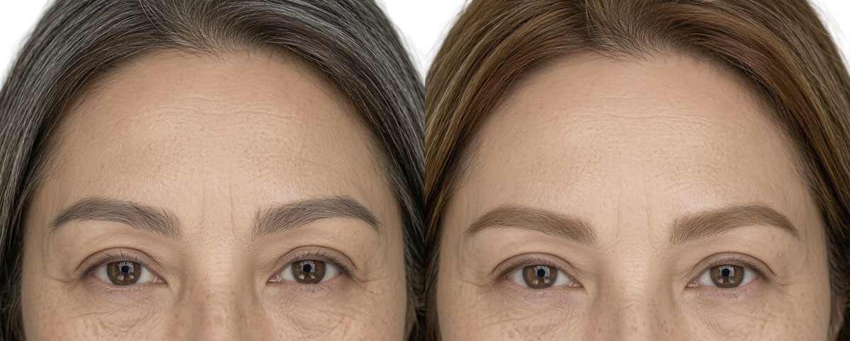 eyebrow correction specialist explaining brow color adjustment