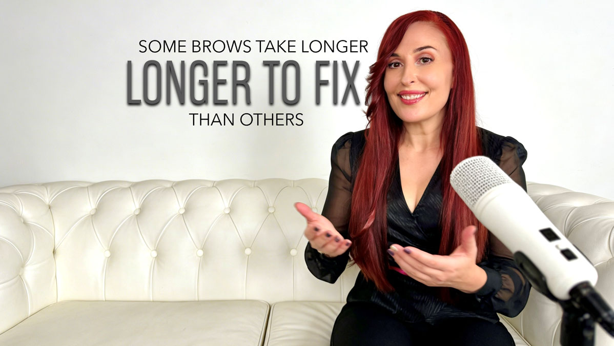 eyebrow correction specialist explaining varying correction timelines