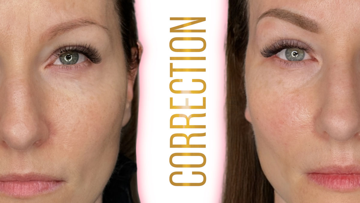 correcting orange eyebrow tattoo pigment