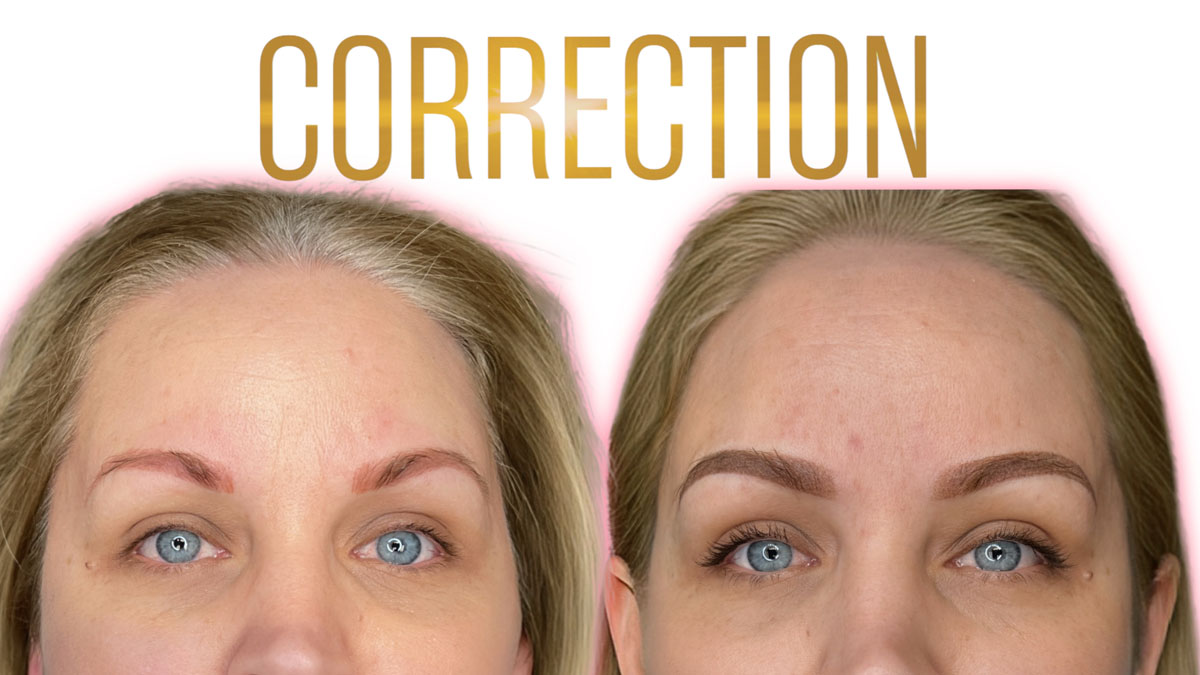 correcting uneven brow pigment