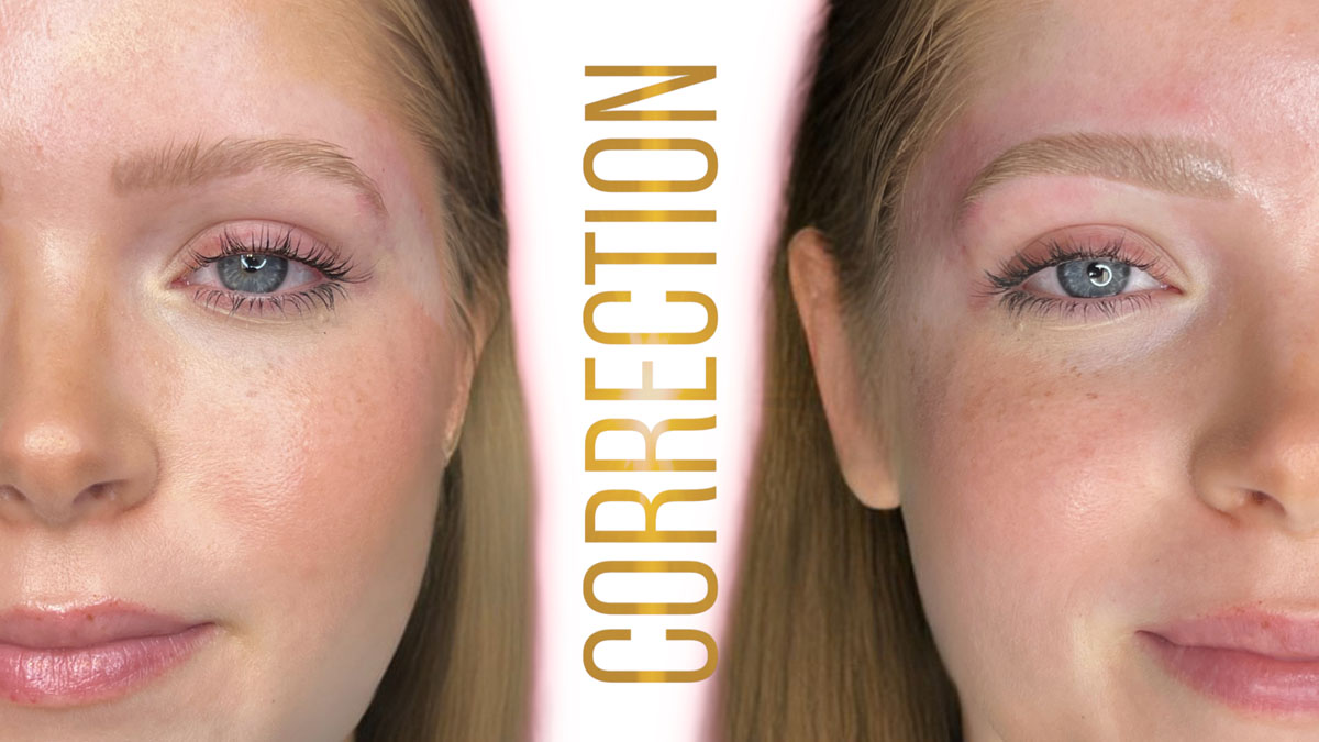 correcting microblading pigment issues