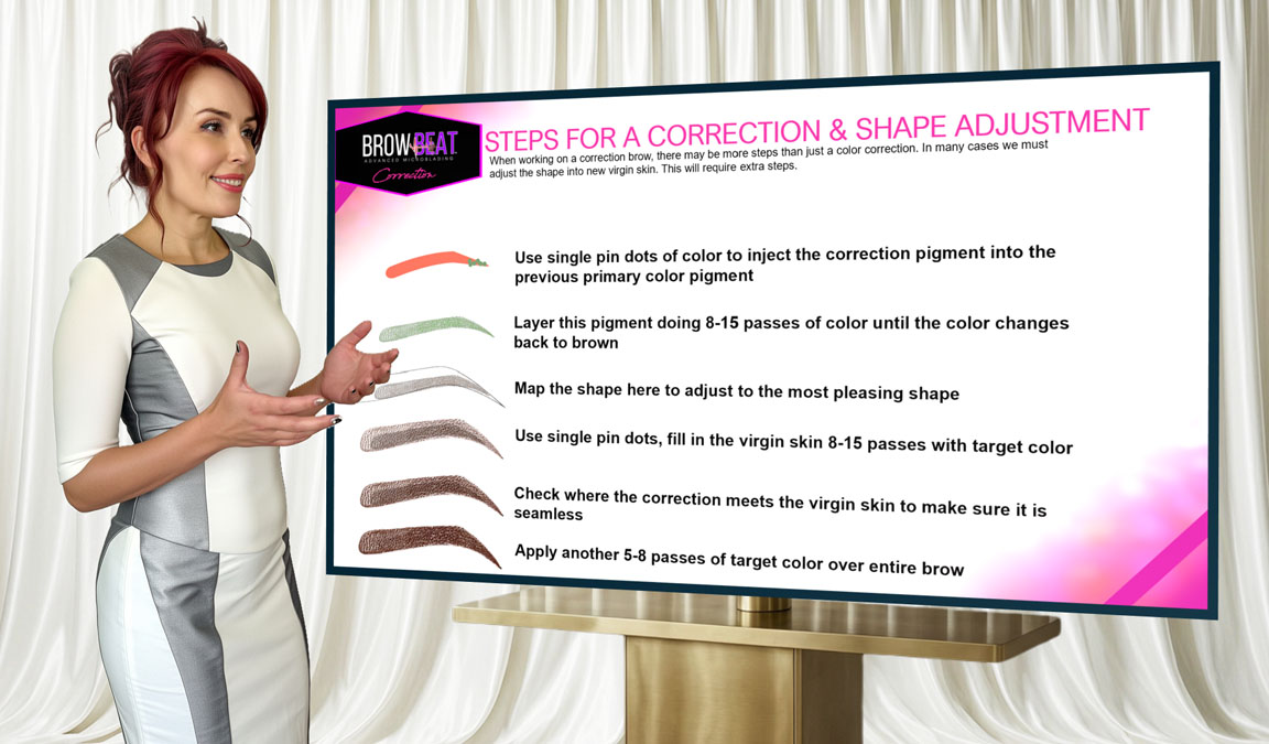 Educational consultation explaining why successful eyebrow correction addresses the underlying concern rather than only the visible problem.