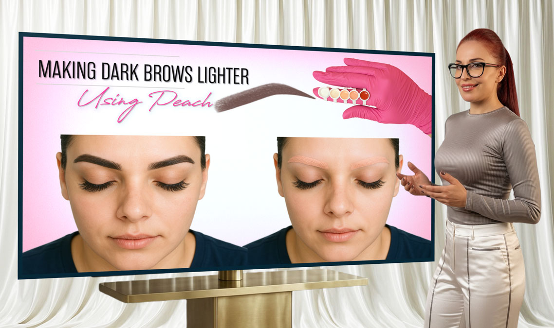 This client described her brows as “too heavy” rather than too dark.