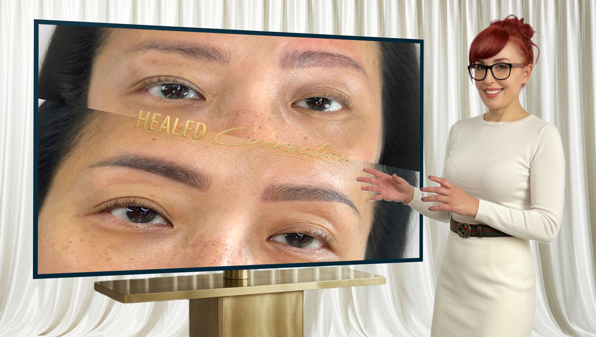 Expert explaining how eyebrow tattoos can often be corrected without starting over