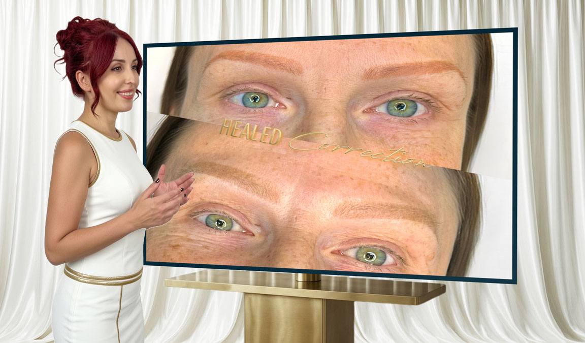 Eyebrow correction specialist explaining why many eyebrow tattoos can be corrected without complete removal